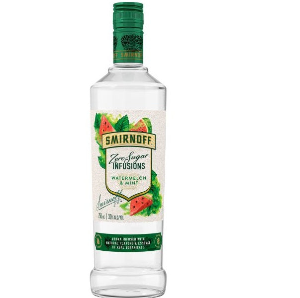 Smirnoff Watermelon & Mint Flavored Vodka Zero Sugar Infusions 750ml