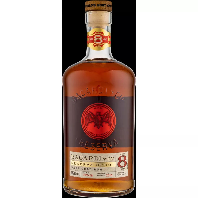 Bacardi Rum Gold 8yr 750ml Wine Folder