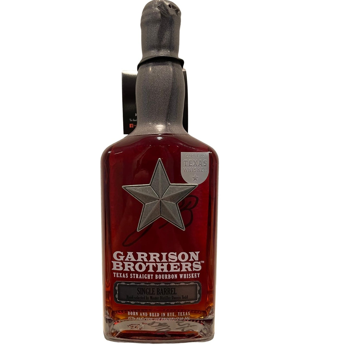 Garrison Brothers Texas Single Barrel Straight Bourbon 47%Abv 750ml