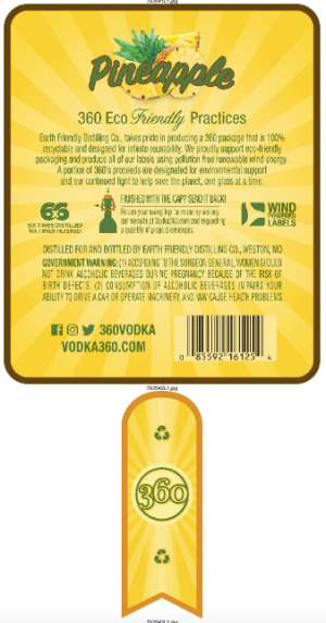 360 Pineapple Vodka 750ml